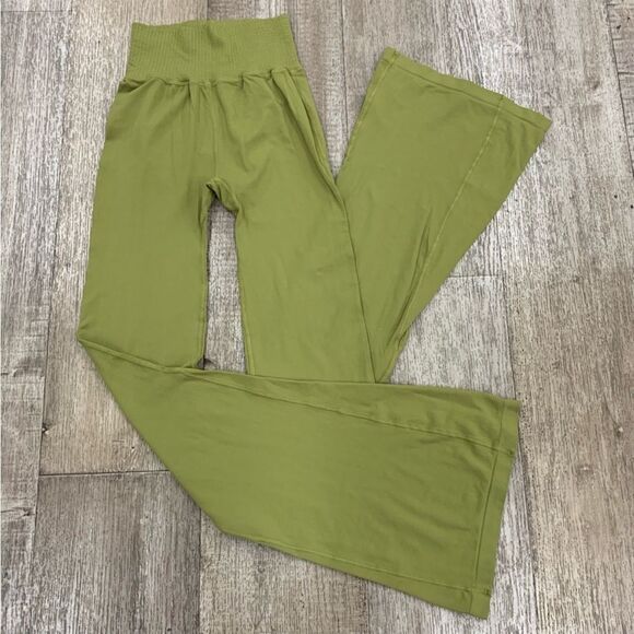 Free People Good Karma Flare Pants In Dusty Military - Picture 2 of 3